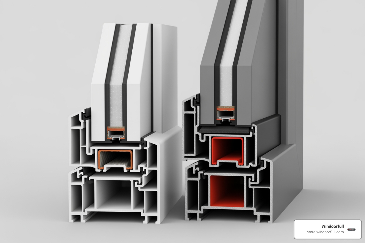 cross section of uPVC and aluminium window frames - are aluminium windows better than upvc cross section of uPVC and aluminium window frames - are aluminium windows better than upvc