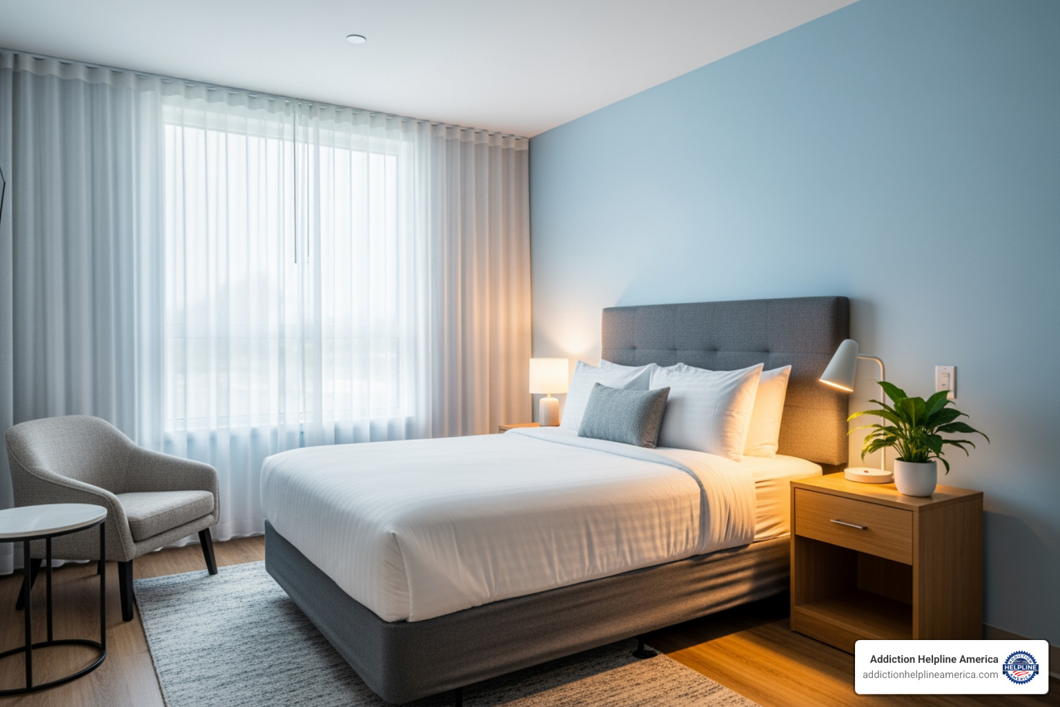 a calm and private room in a detox facility - Alcohol detox Costa Mesa