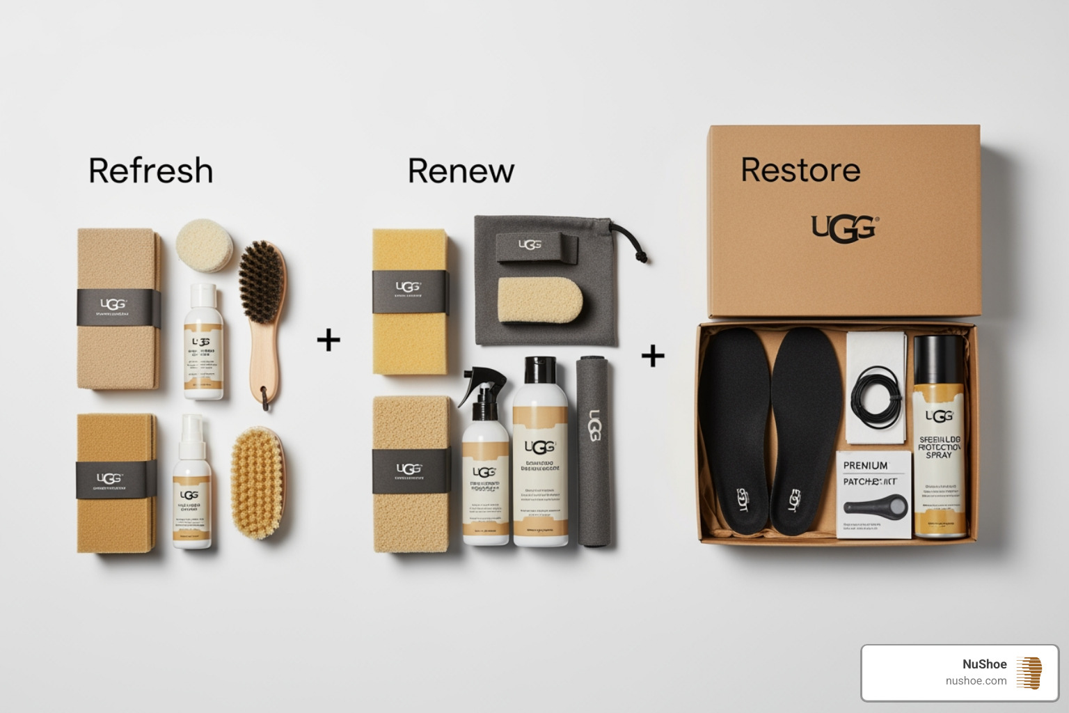 three UGGrenew service packages (Renew, Restore, Refresh) - ugg sole replacement