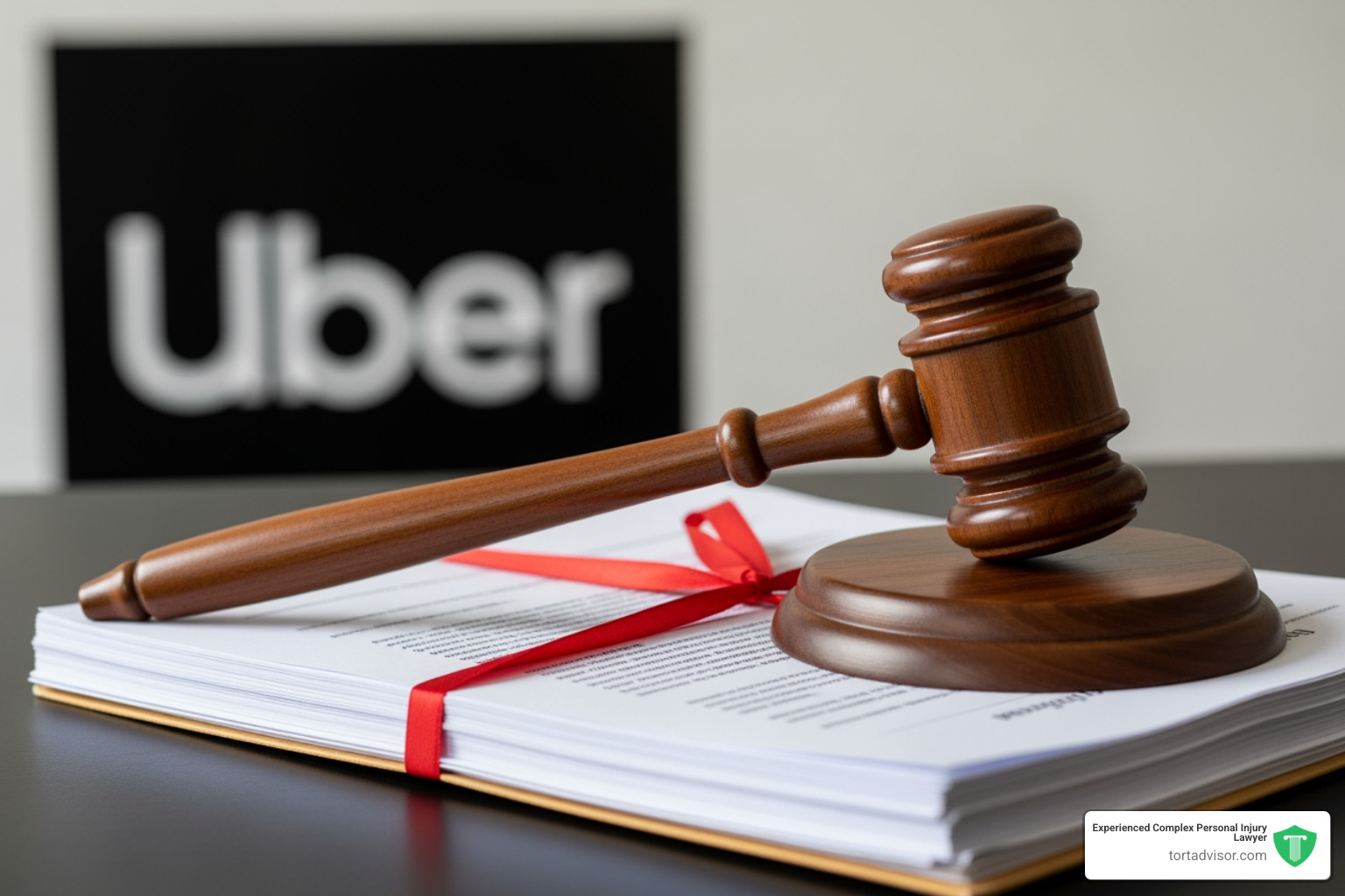 of a gavel resting on legal documents with the Uber logo blurred in the background - uber sexual assault lawyer of a gavel resting on legal documents with the Uber logo blurred in the background - uber sexual assault lawyer