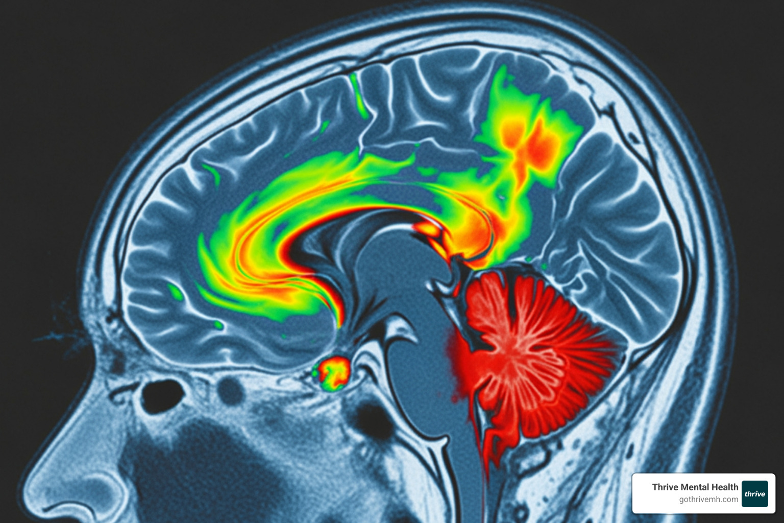 brain scan highlighting fear and control centers - post traumatic stress disorder symptoms