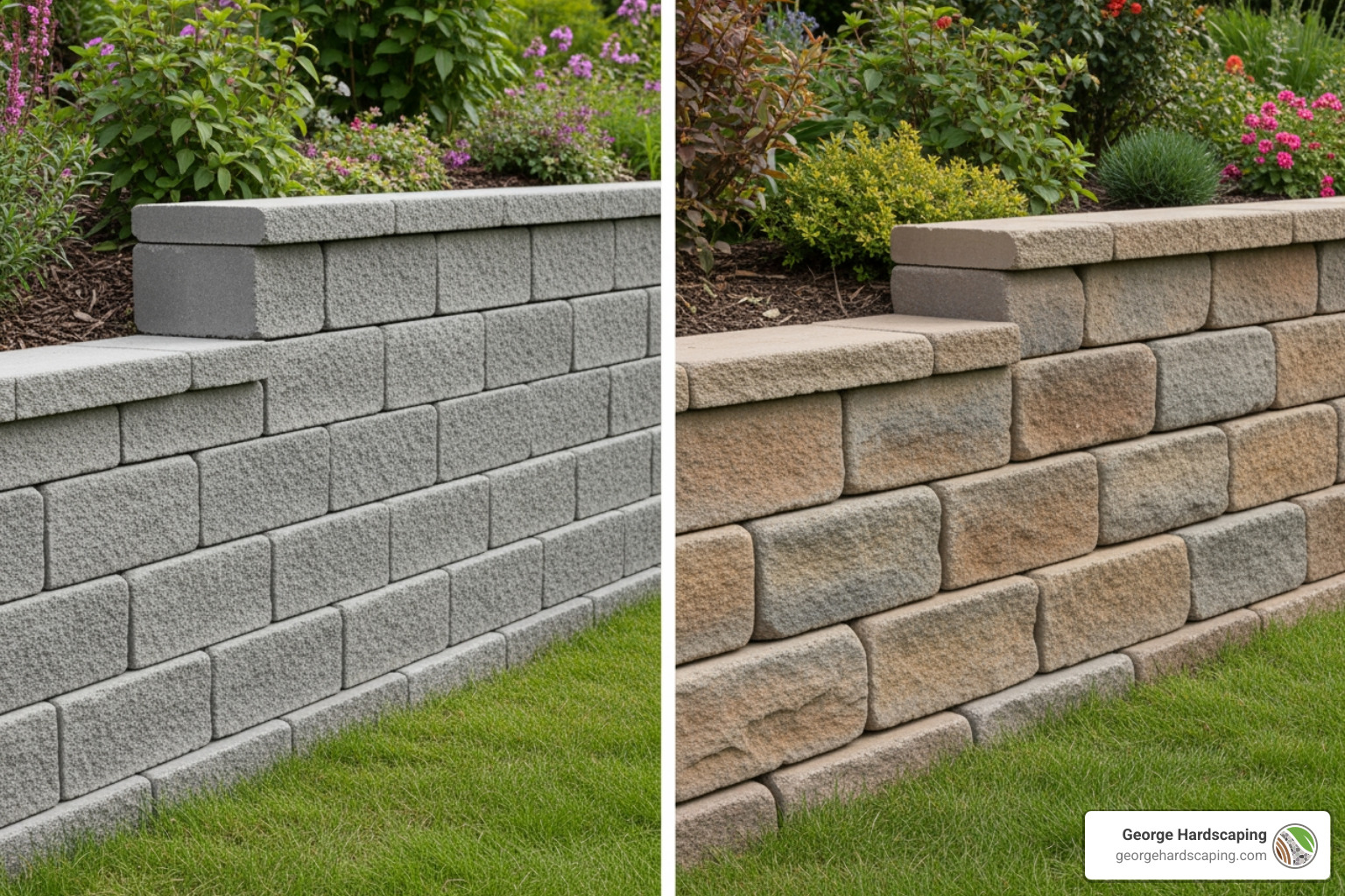 Concrete block wall comparison - Concrete retaining wall