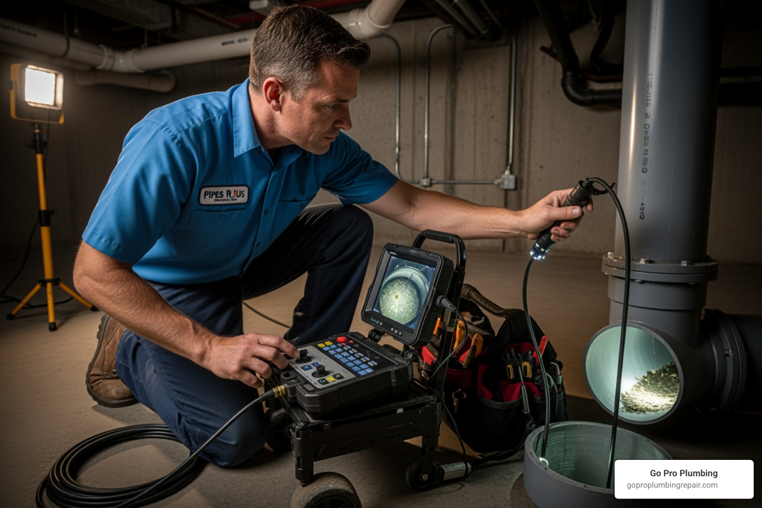 plumber using a video inspection camera in a commercial drainpipe - commercial plumbing services sacramento ca plumber using a video inspection camera in a commercial drainpipe - commercial plumbing services sacramento ca