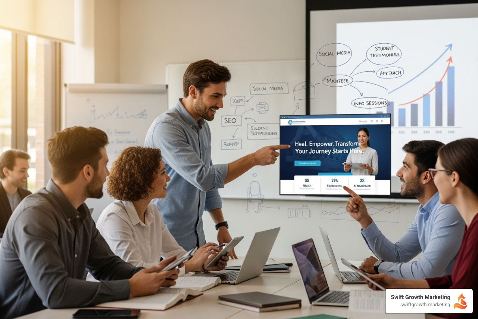 DPT program website displayed on a laptop and a mobile phone, showing a clean, modern design - dpt program marketing