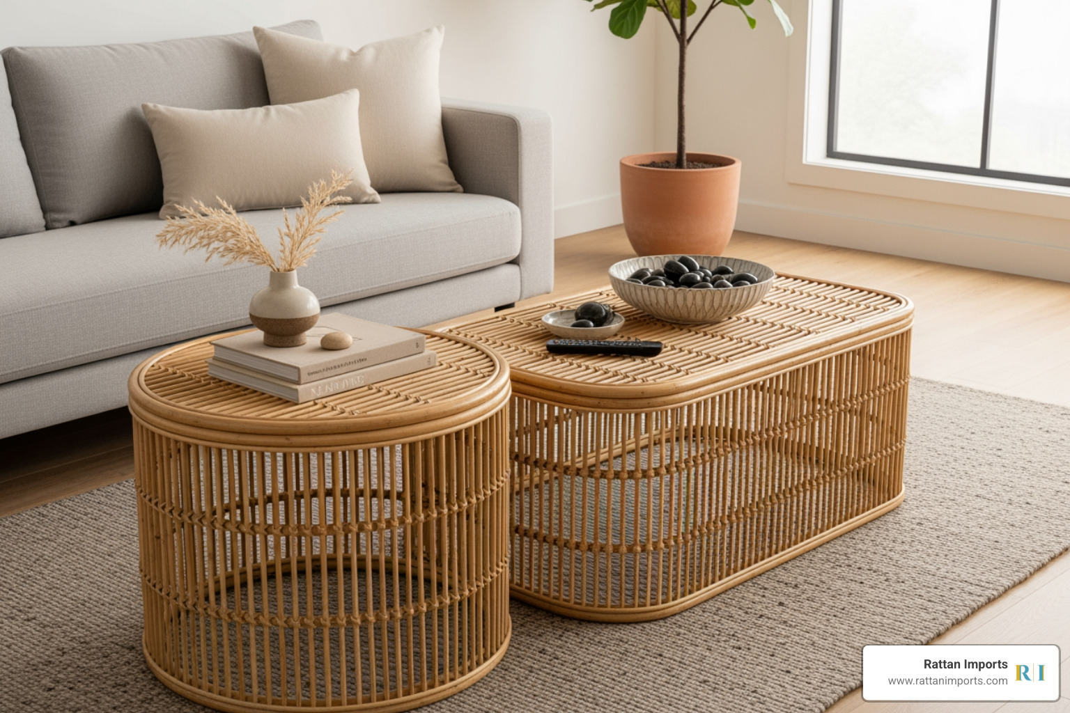 round and rectangular rattan coffee tables - Natural rattan coffee table round and rectangular rattan coffee tables - Natural rattan coffee table