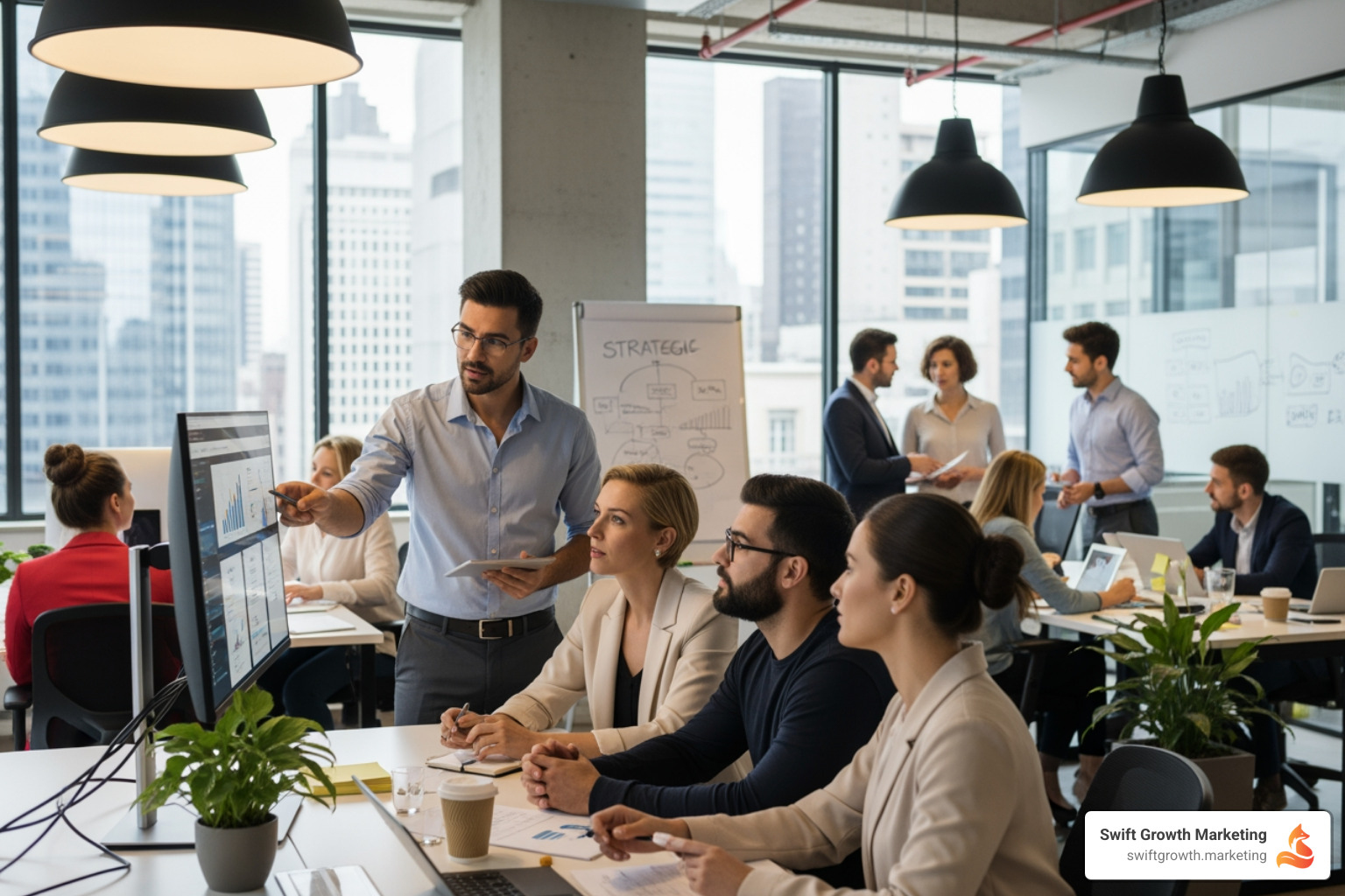 Dashboard showing marketing insights influencing product development and sales figures - embedded marketing consultant