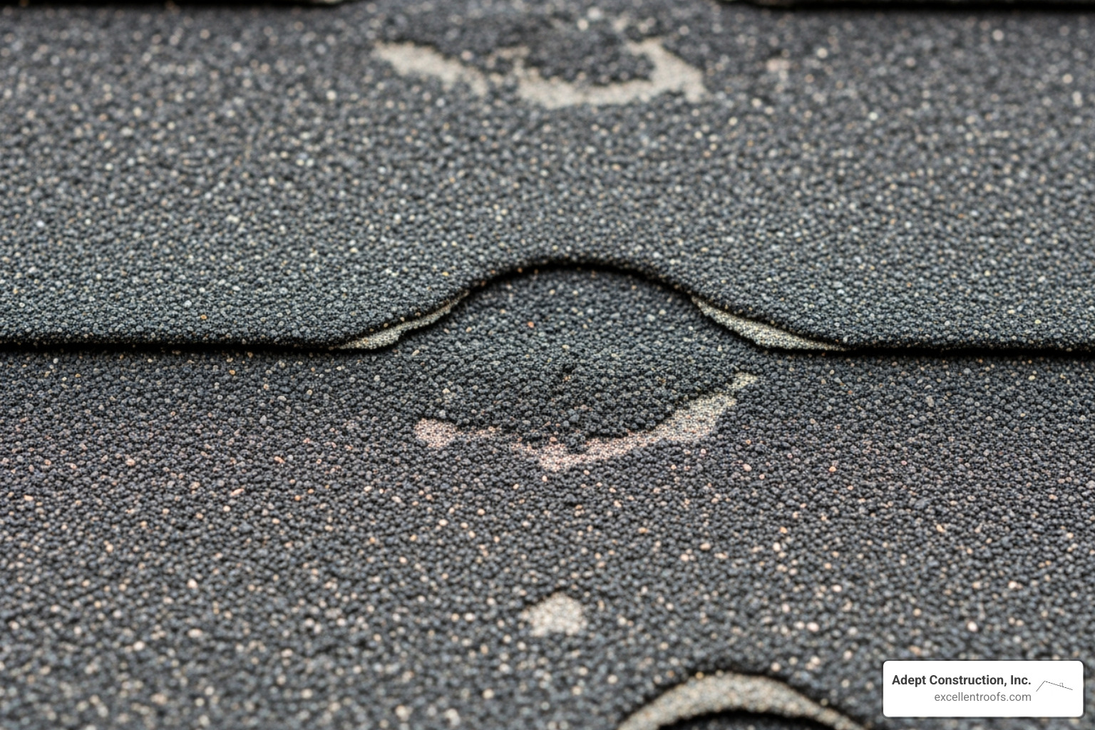 hail damage indentations on a shingle - repair of roofing