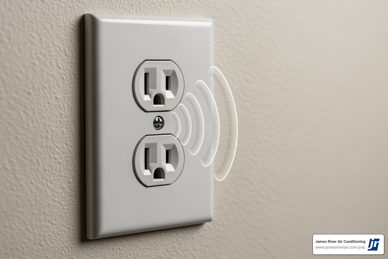 electrical outlet with illustrative sound waves coming from it - electrical making noise in bon air, va