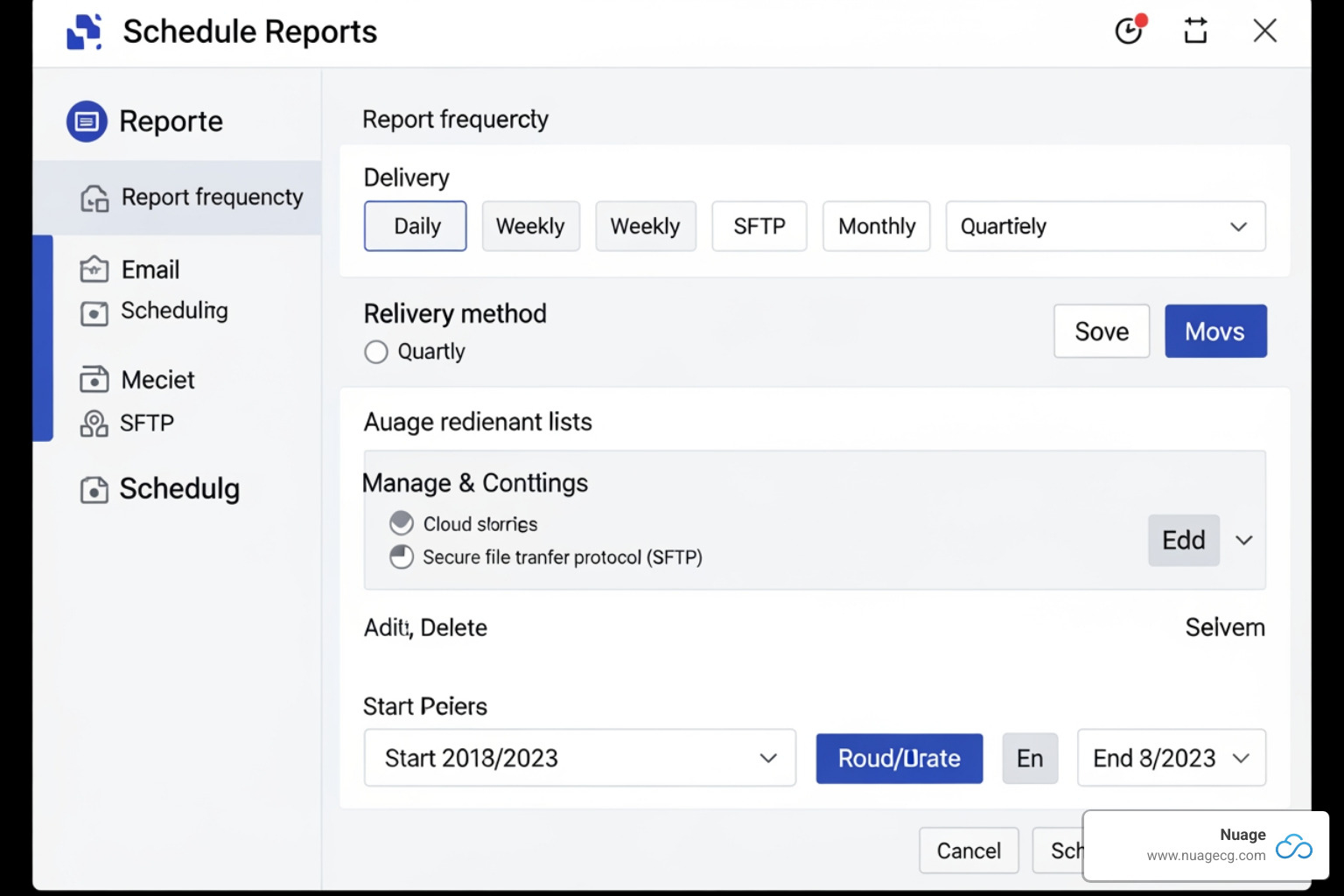 NetSuite report scheduling configuration screen - Automate NetSuite reporting