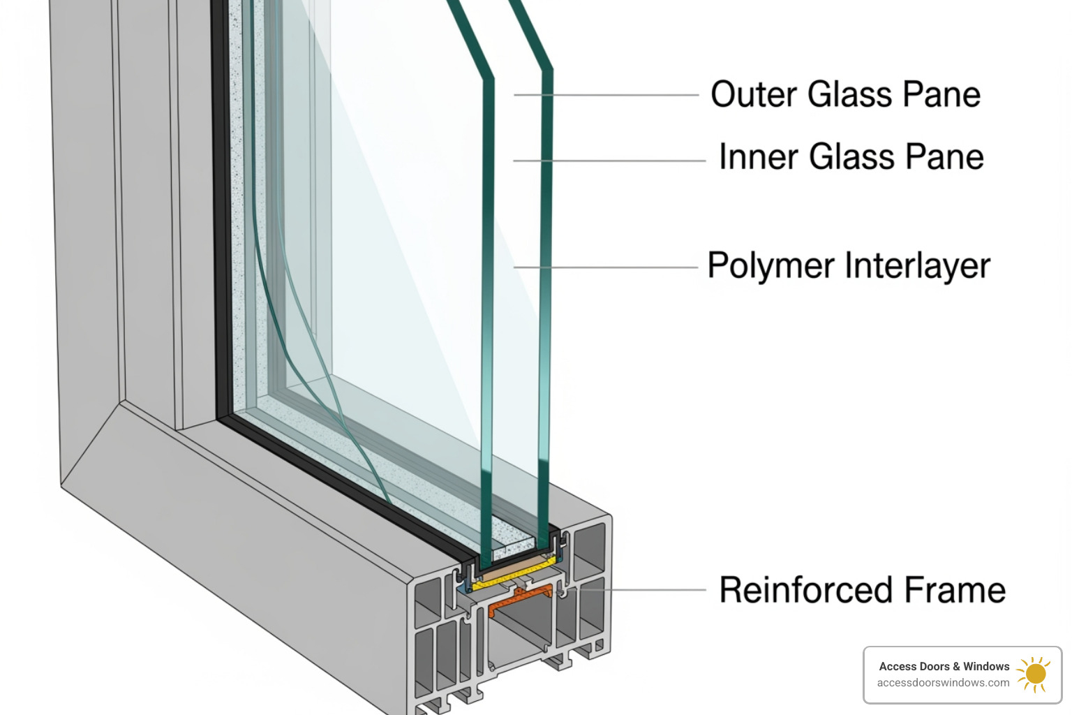 cross-section of an impact window highlighting laminated glass layers - how do i know if my windows are hurricane proof