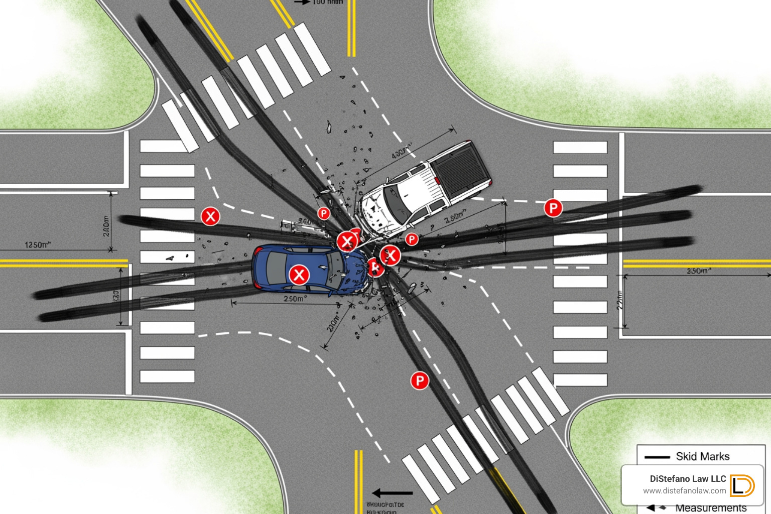 accident reconstruction diagram - car accident legal advice