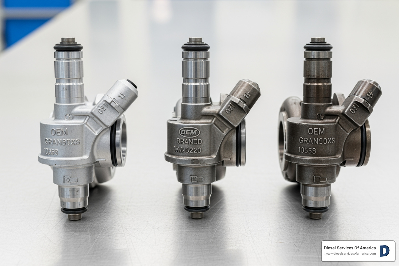 side-by-side comparison of a genuine, aftermarket, and remanufactured diesel engine part - Diesel engine parts sourcing side-by-side comparison of a genuine, aftermarket, and remanufactured diesel engine part - Diesel engine parts sourcing