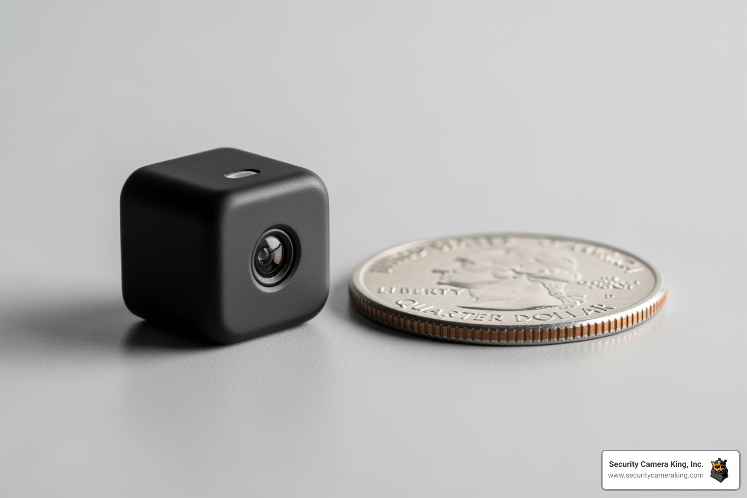 mini camera next to a coin for size comparison - mini camera full hd 1080p
