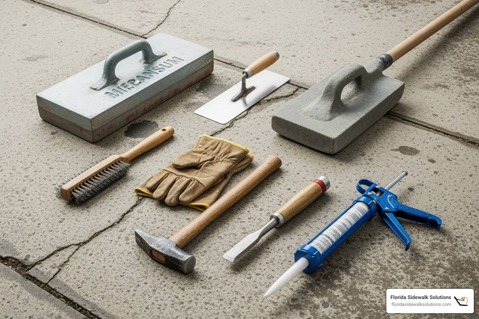 tools for concrete repair - fix cracked sidewalk tools for concrete repair - fix cracked sidewalk