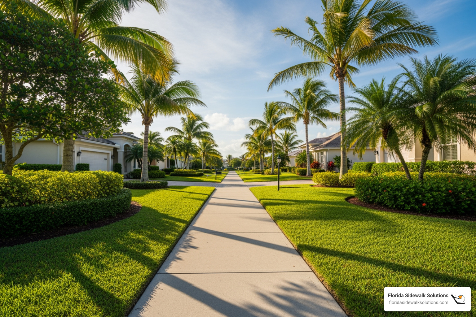 a safe, even concrete sidewalk in a Naples neighborhood - concrete naples fl