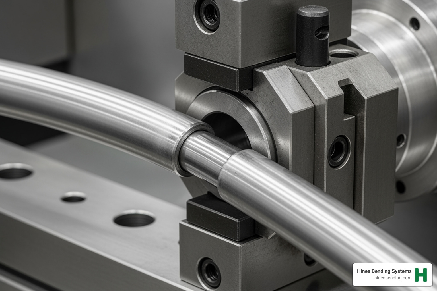 perfect, smooth tube bend created by a mandrel bender; Mandrel; Wiper die; Clamp die; Pressure die; Tube collapse prevention; Wrinkle-free bends - mandrel tubing bender for sale