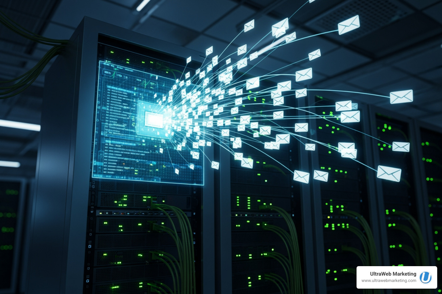 Ghostly terminal window with server setup commands and a pumpkin cursor - email blasting server Ghostly terminal window with server setup commands and a pumpkin cursor - email blasting server