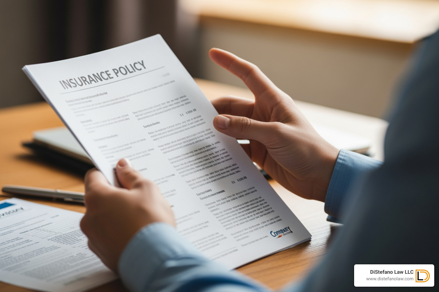 Image of a person reviewing an insurance policy document - fort lauderdale car accident