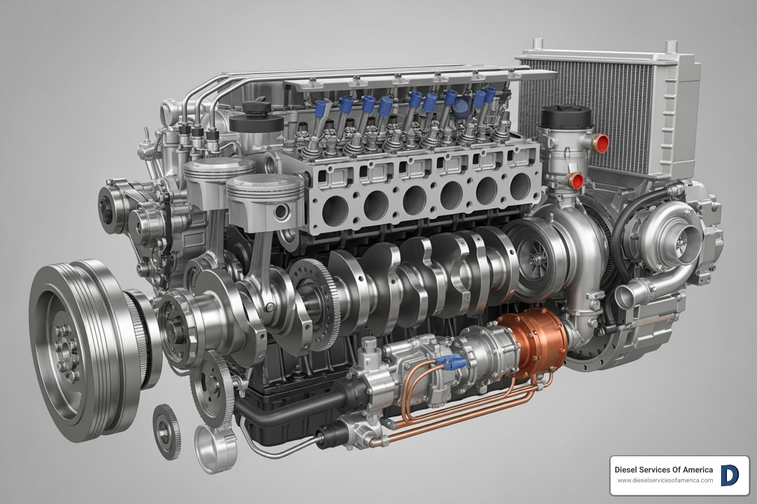 exploded view of a marine diesel engine - Diesel engine spare parts supplier