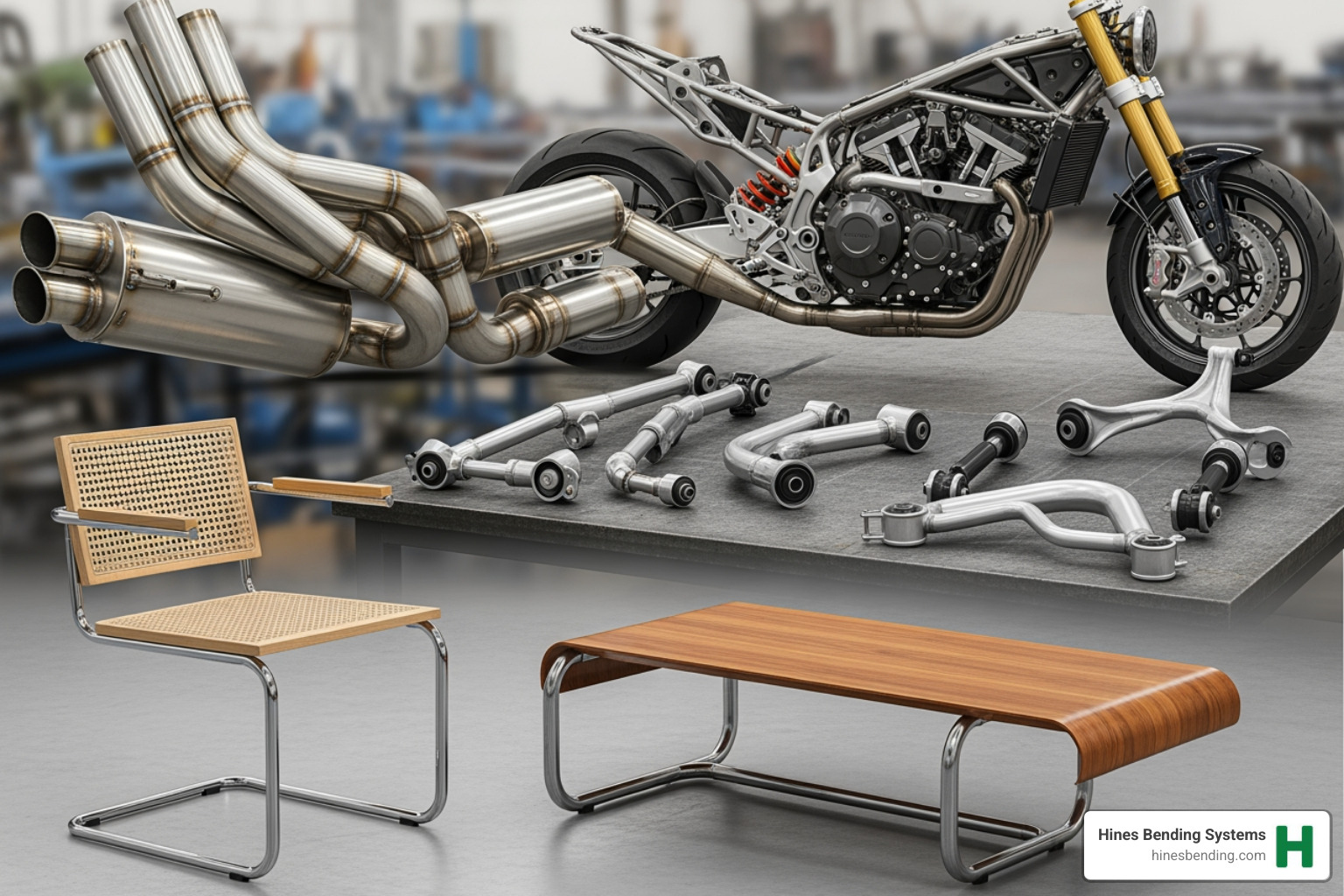 Showcasing various bent pipes used in different products like furniture and vehicle frames - what is a cnc steel pipe bending machine Showcasing various bent pipes used in different products like furniture and vehicle frames - what is a cnc steel pipe bending machine