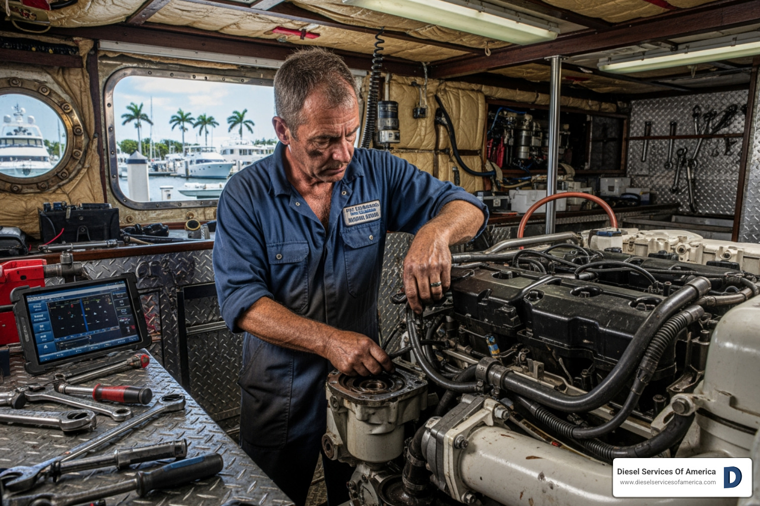 Certified technician's patch or logo - Marine engine repair Fort Lauderdale Certified technician's patch or logo - Marine engine repair Fort Lauderdale