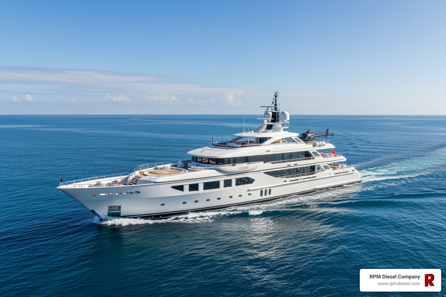 yacht cruising smoothly, powered by a diesel engine - how marine diesel engines work