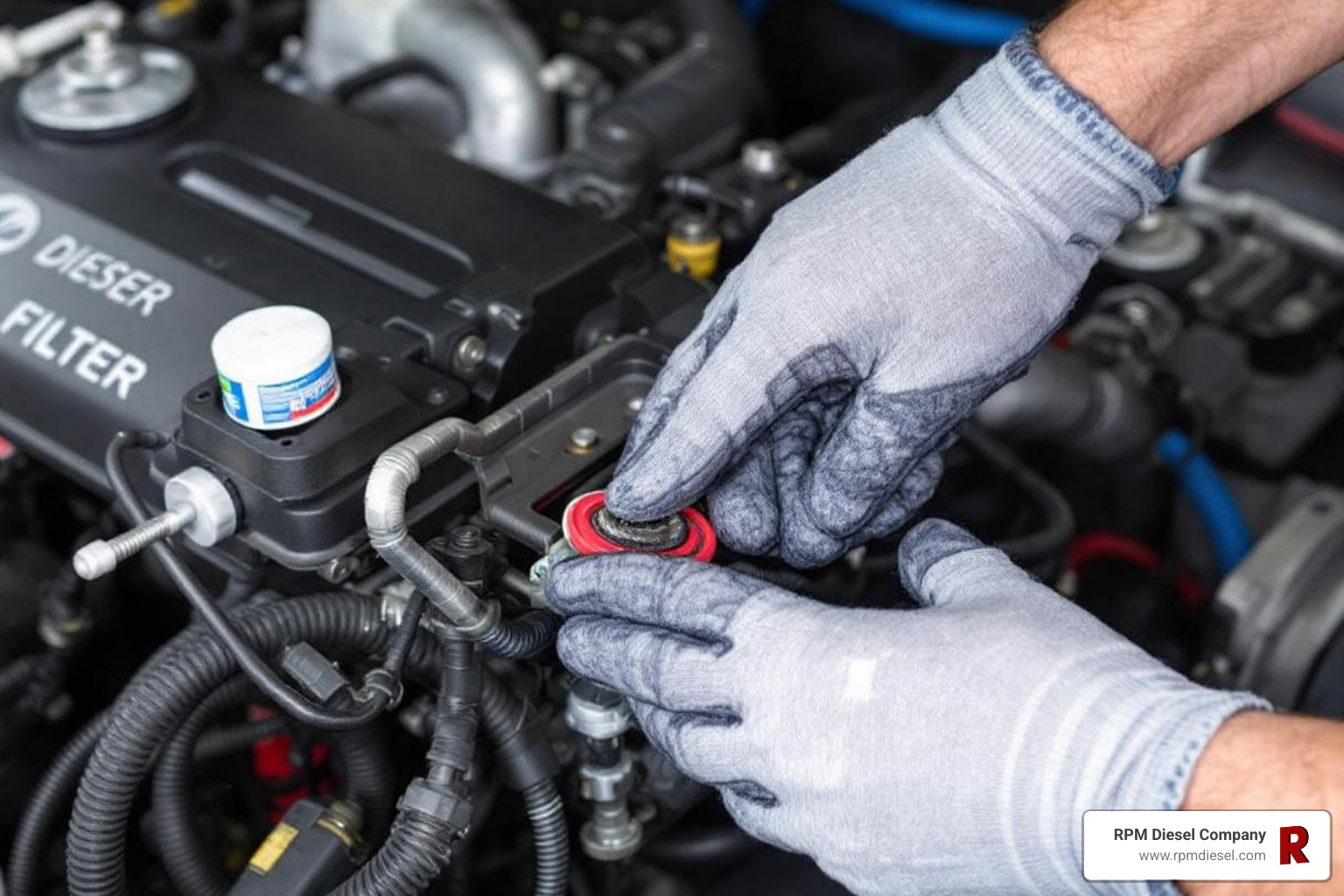 Diagram illustrating primary and secondary fuel filters in a marine diesel engine - diesel engine filter replacement Diagram illustrating primary and secondary fuel filters in a marine diesel engine - diesel engine filter replacement