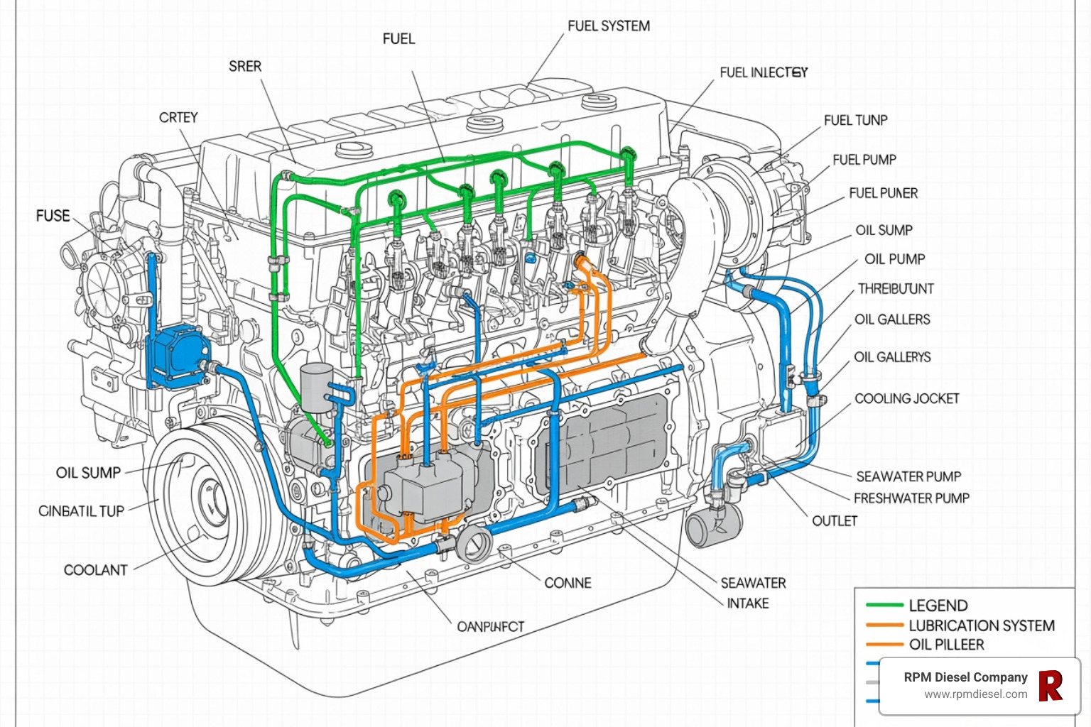 diagram of marine diesel engine systems - diesel engine maintenance checklist