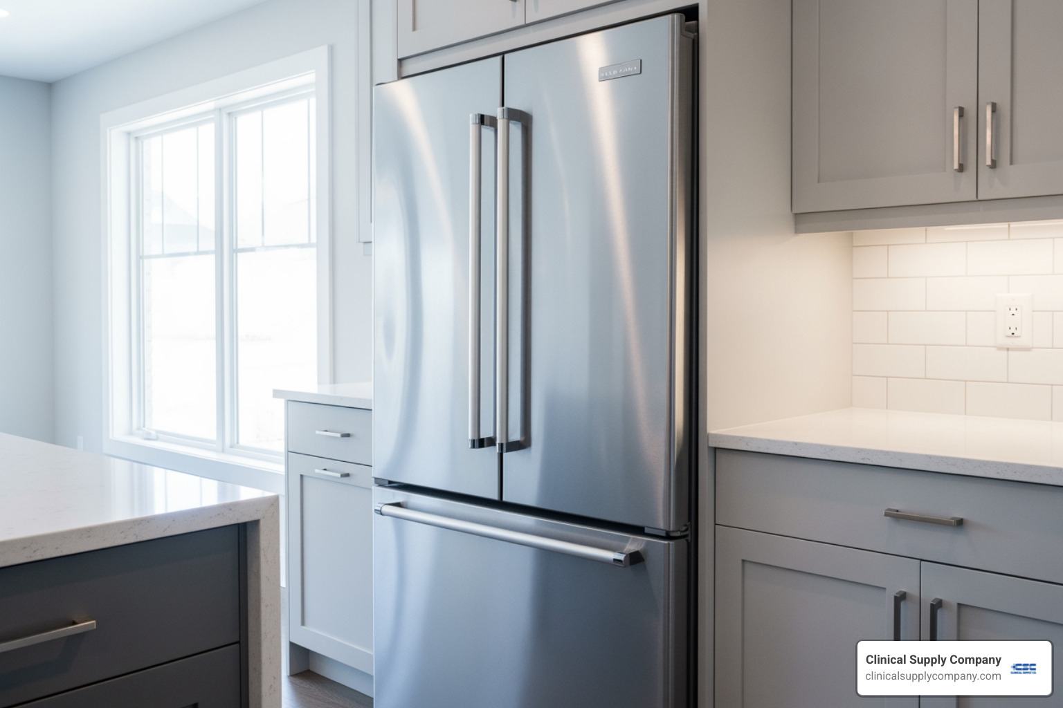 gleaming stainless steel refrigerator - rubbing alcohol for cleaning