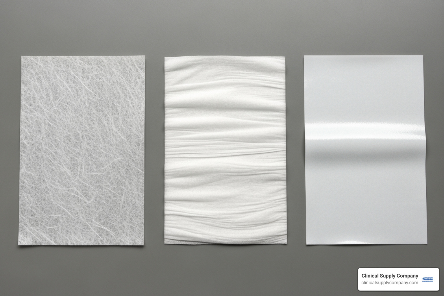 different gown materials side-by-side - white disposable isolation gowns
