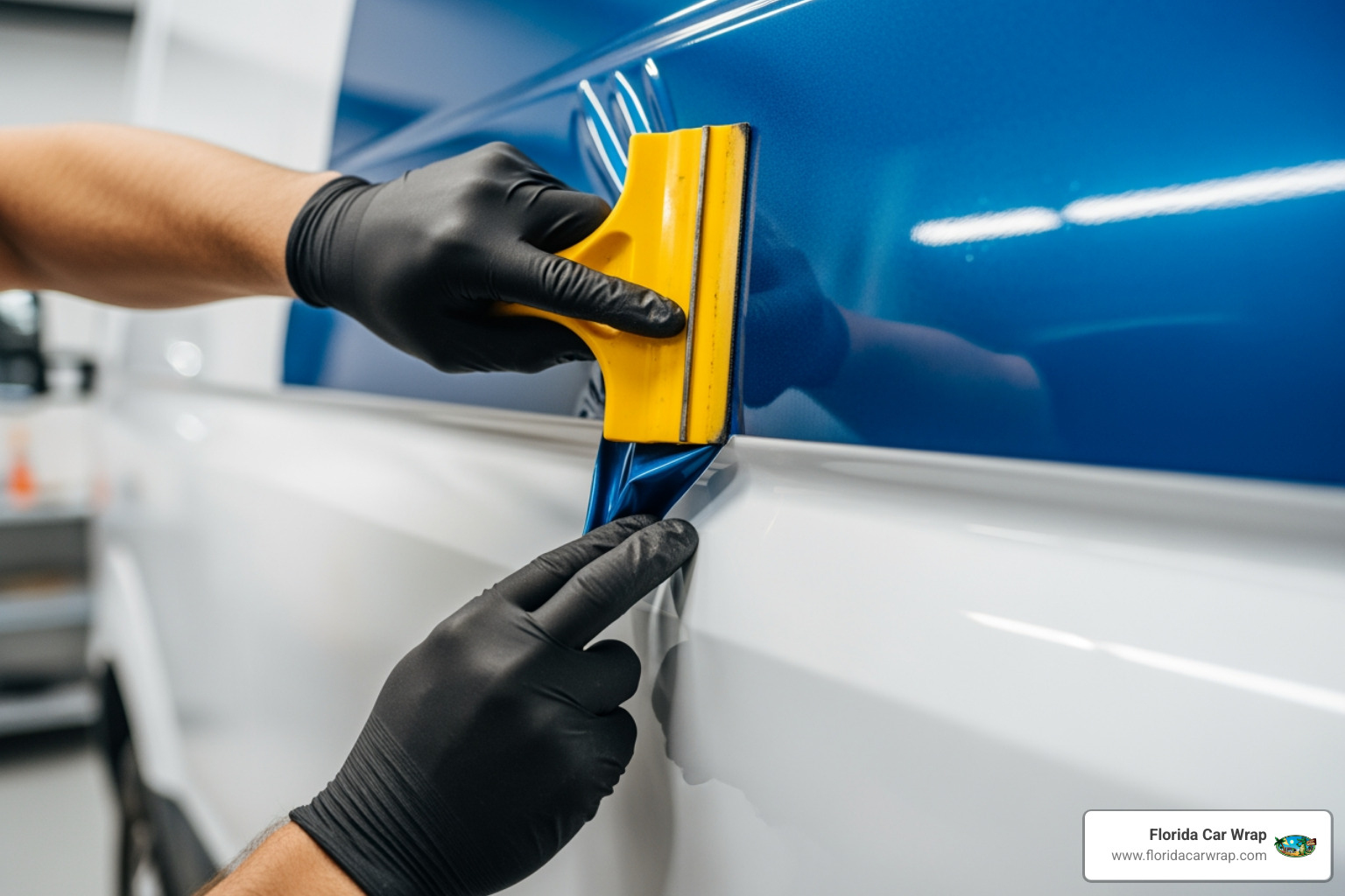 installer smoothing vinyl wrap - Commercial vehicle wraps installer smoothing vinyl wrap - Commercial vehicle wraps