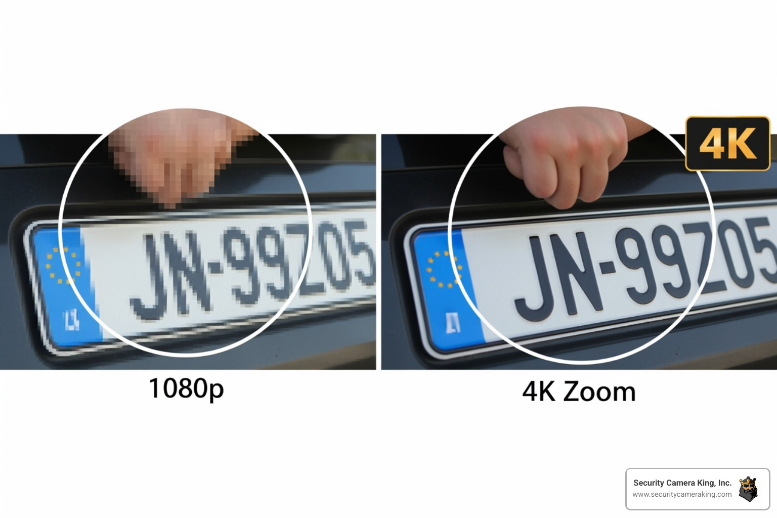 Comparison of 1080p vs 4K zoom detail - 1080p hd security camera