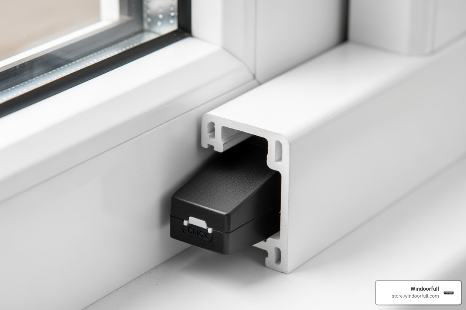 close-up shot of a locking wedge correctly installed in the euro-groove of a uPVC window - upvc window locking wedges replacement close-up shot of a locking wedge correctly installed in the euro-groove of a uPVC window - upvc window locking wedges replacement