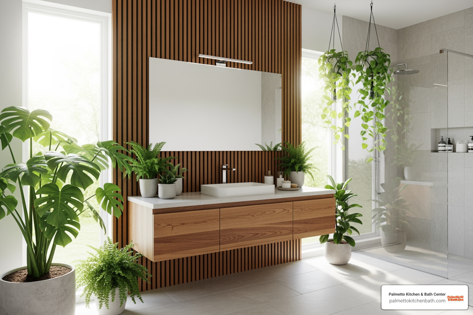 bathroom with natural wood elements and lots of green plants - bathroom remodel ideas near me bathroom with natural wood elements and lots of green plants - bathroom remodel ideas near me