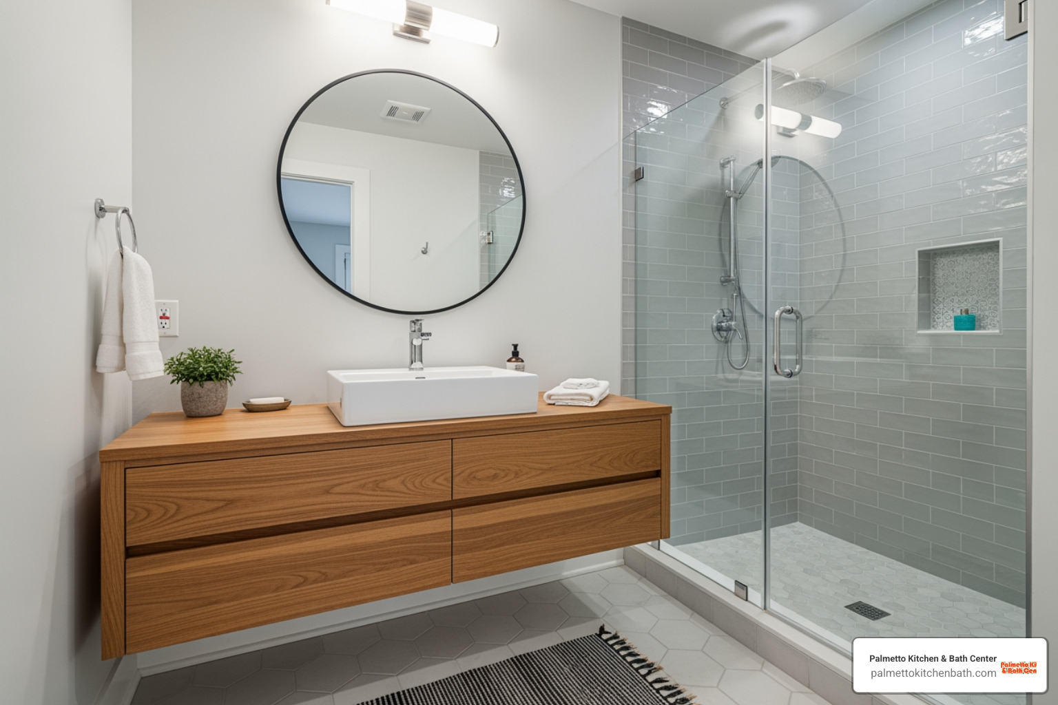 small but stylish bathroom with a floating vanity and glass shower door - bathroom remodel ideas near me small but stylish bathroom with a floating vanity and glass shower door - bathroom remodel ideas near me