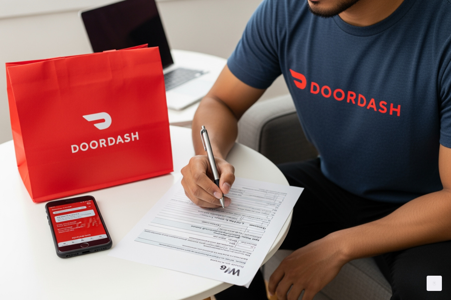 DoorDash app notification showing a paused payout - W9 form for DoorDash DoorDash app notification showing a paused payout - W9 form for DoorDash