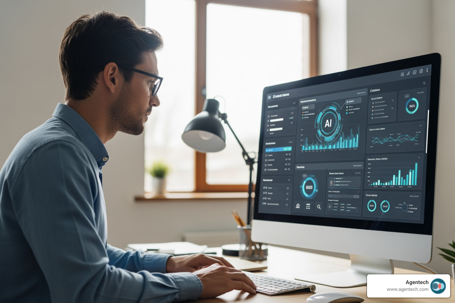 P&C claims adjuster working seamlessly with AI assistant - AI claims processing