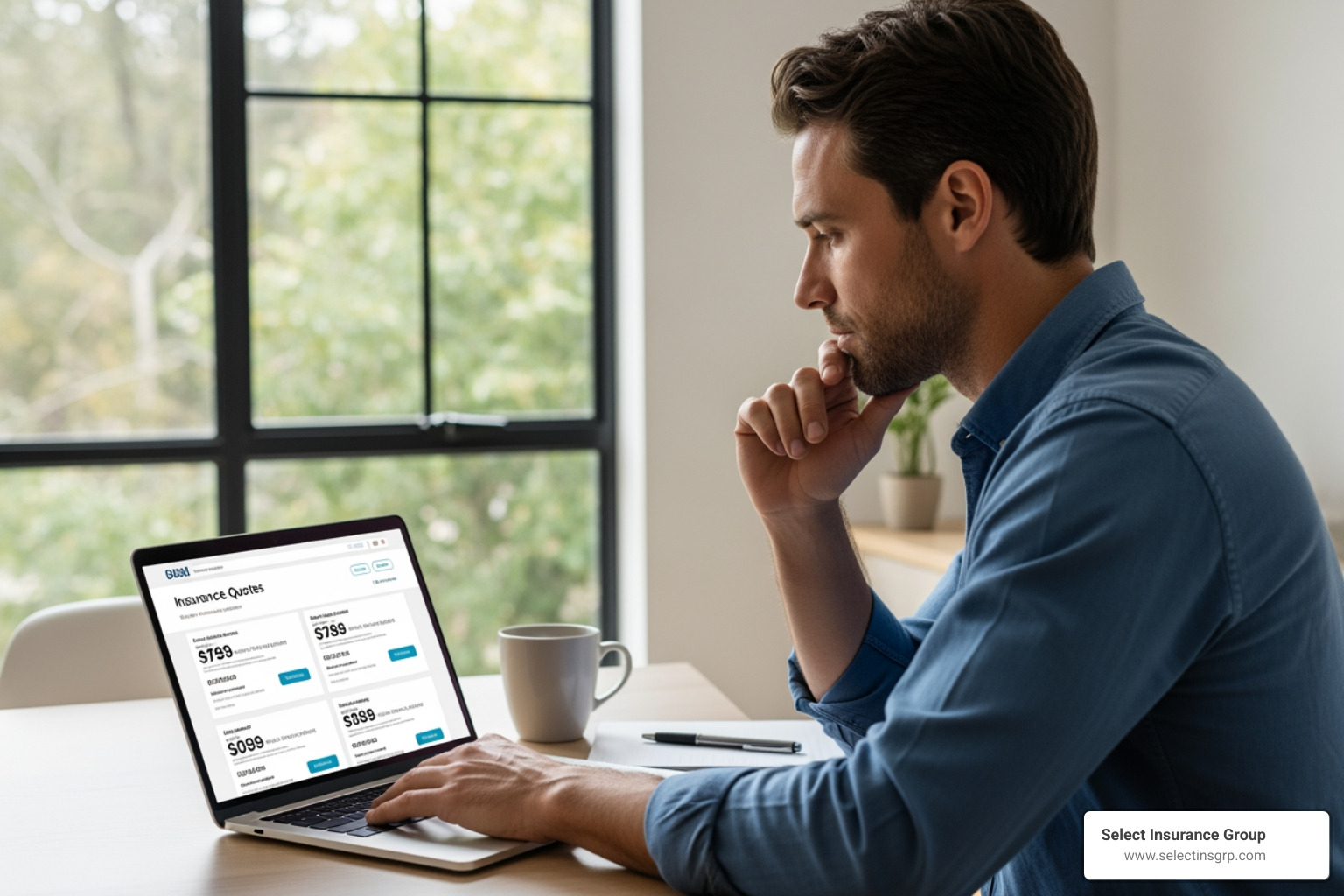 person comparing insurance quotes on a laptop - non owners drivers insurance