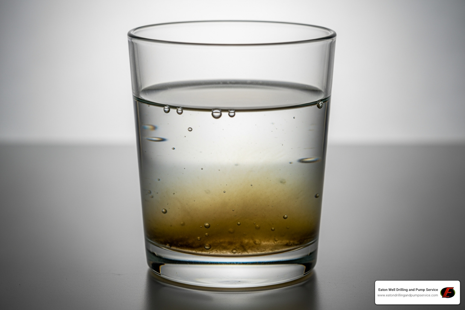 Cloudy, discolored water in a clear glass - well inspections near me