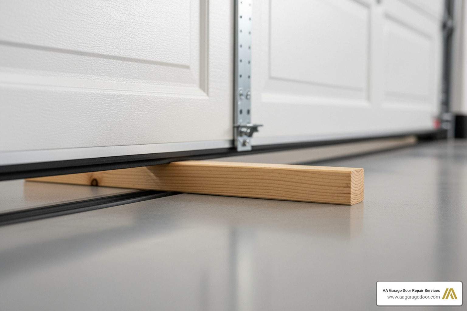 2x4 safety reversal test on garage floor - sectional garage door opener installation