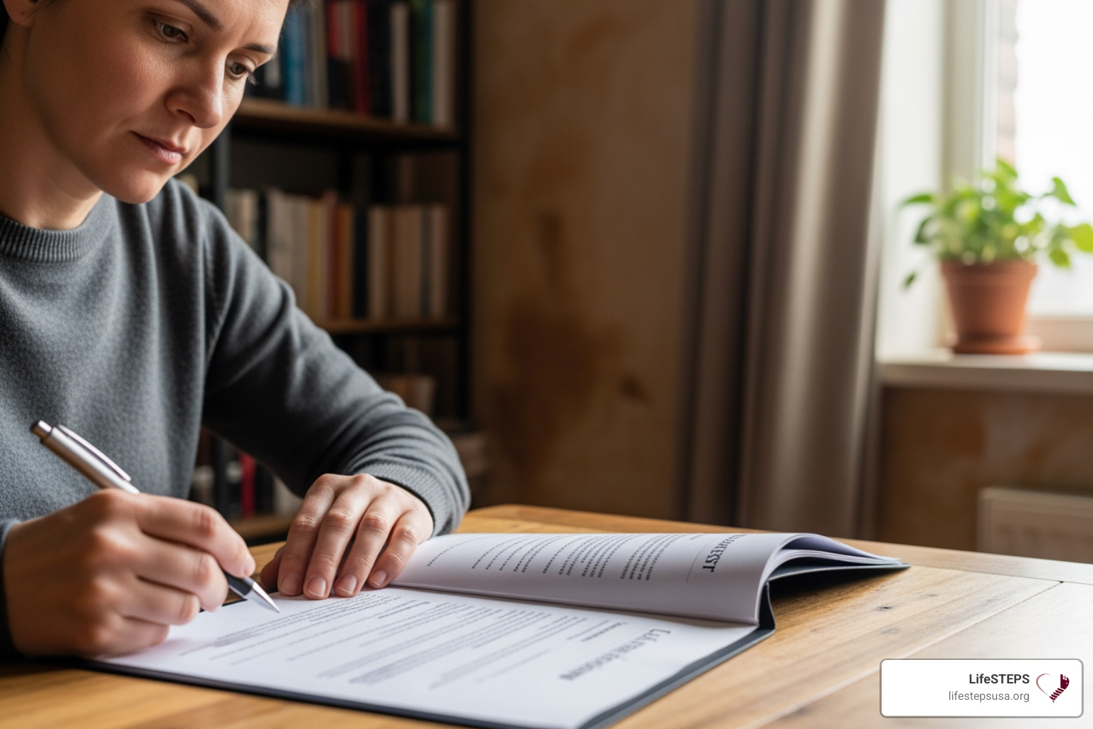 person looking thoughtfully at a lease agreement - first month rent security deposit assistance person looking thoughtfully at a lease agreement - first month rent security deposit assistance
