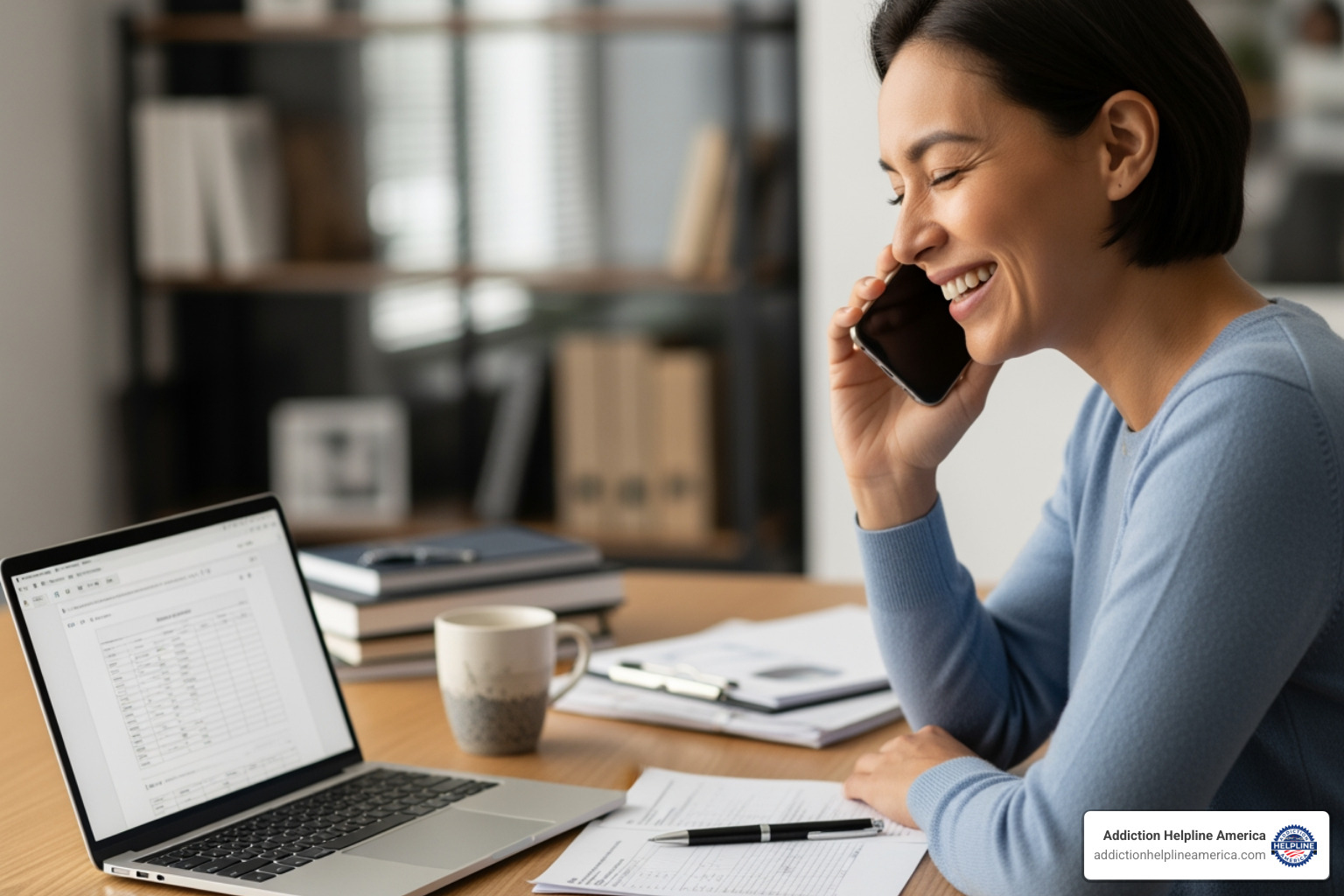 person on phone looking relieved after insurance verification - Behavioral health Costa Mesa person on phone looking relieved after insurance verification - Behavioral health Costa Mesa