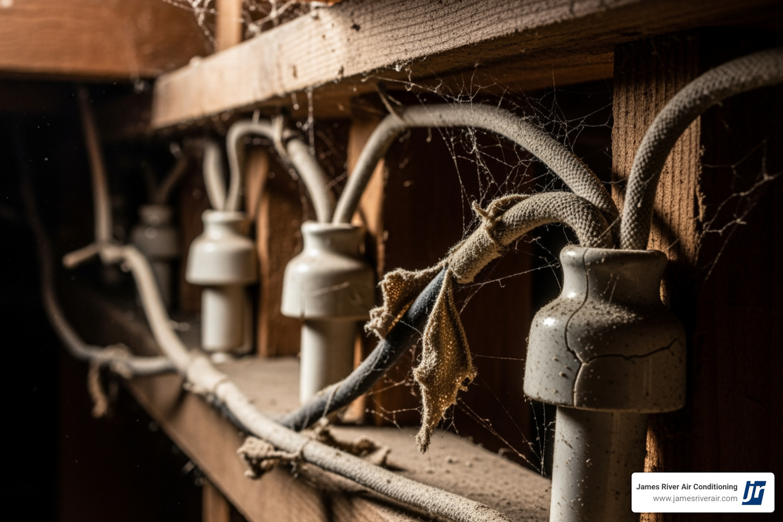 old, frayed knob and tube wiring - electrical system replacement in moseley, va old, frayed knob and tube wiring - electrical system replacement in moseley, va