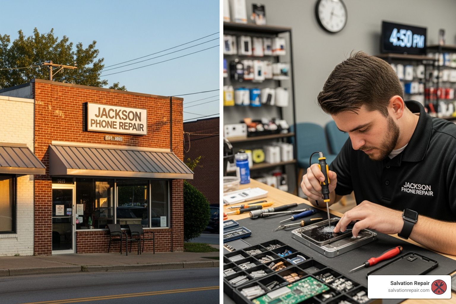 map of Jackson and Laurel, MS - Phone repair Jackson MS