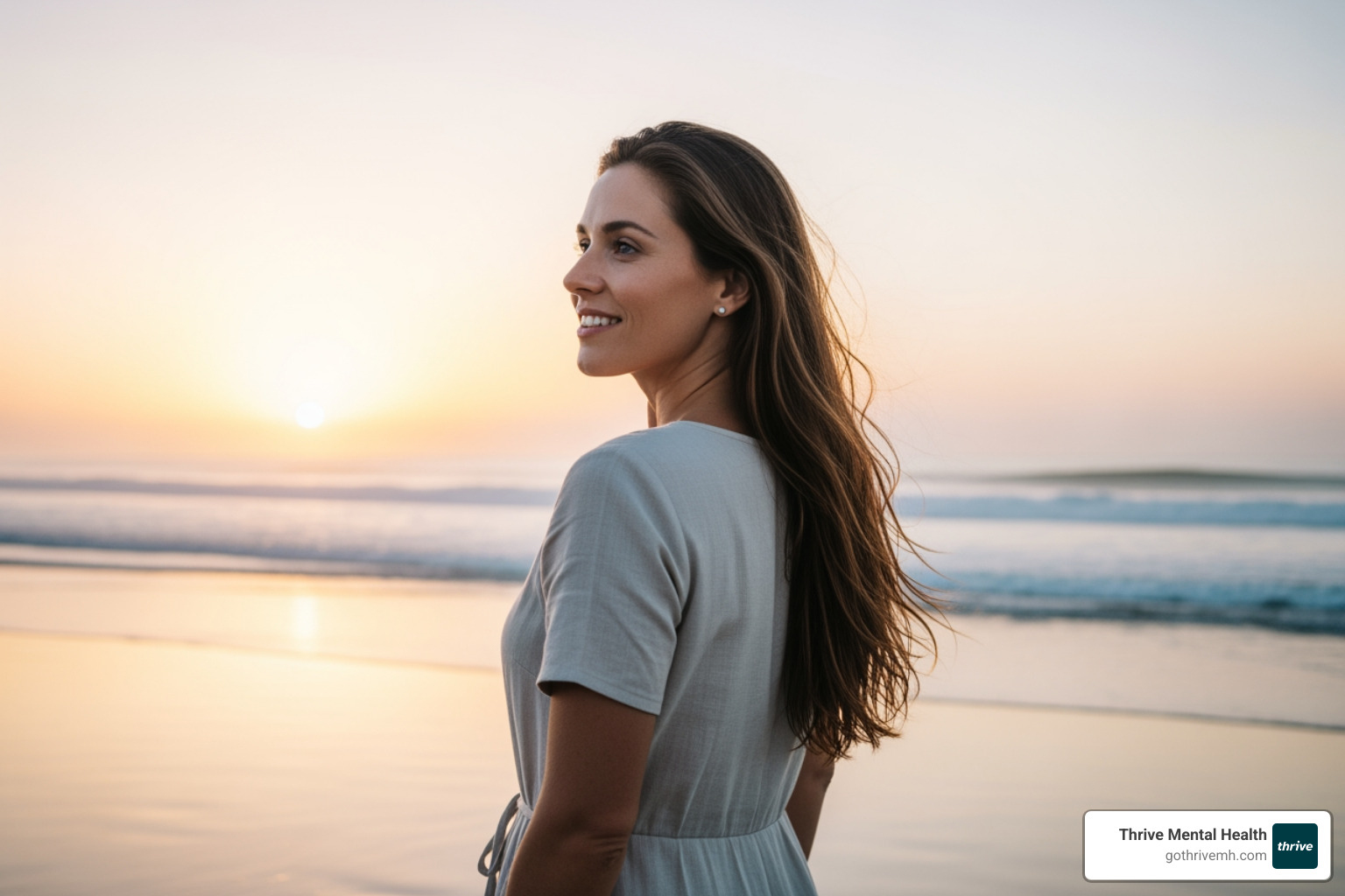 A woman with a calm, empowered expression, looking towards a bright future - autism in women A woman with a calm, empowered expression, looking towards a bright future - autism in women