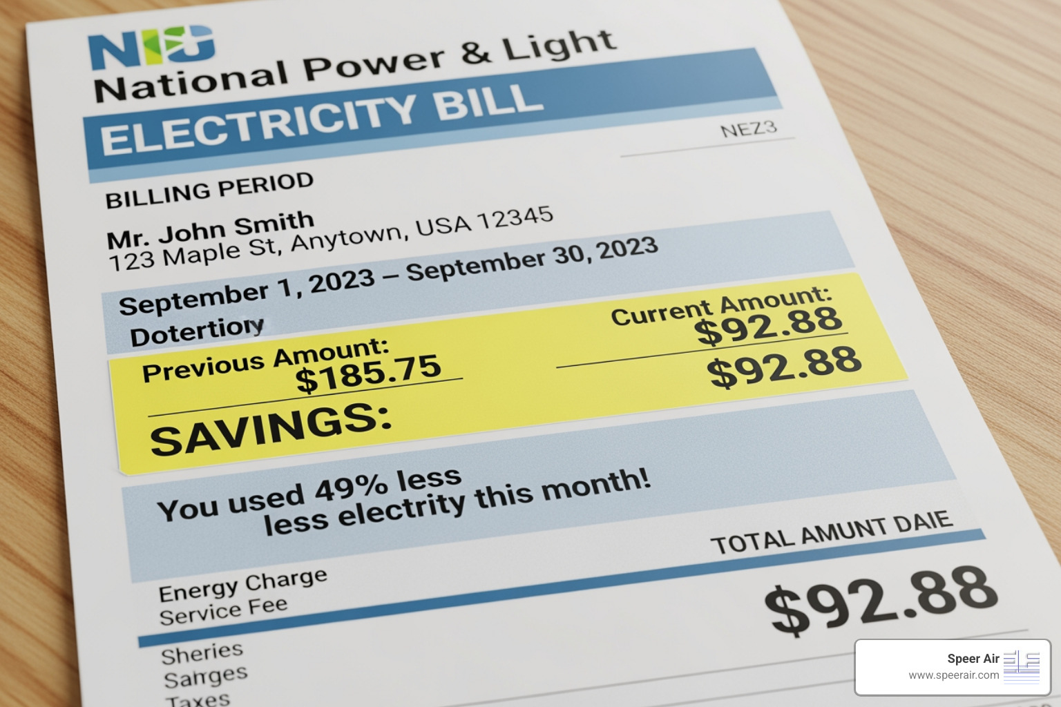 energy bill with savings highlighted - high efficiency hvac installation northern nj energy bill with savings highlighted - high efficiency hvac installation northern nj