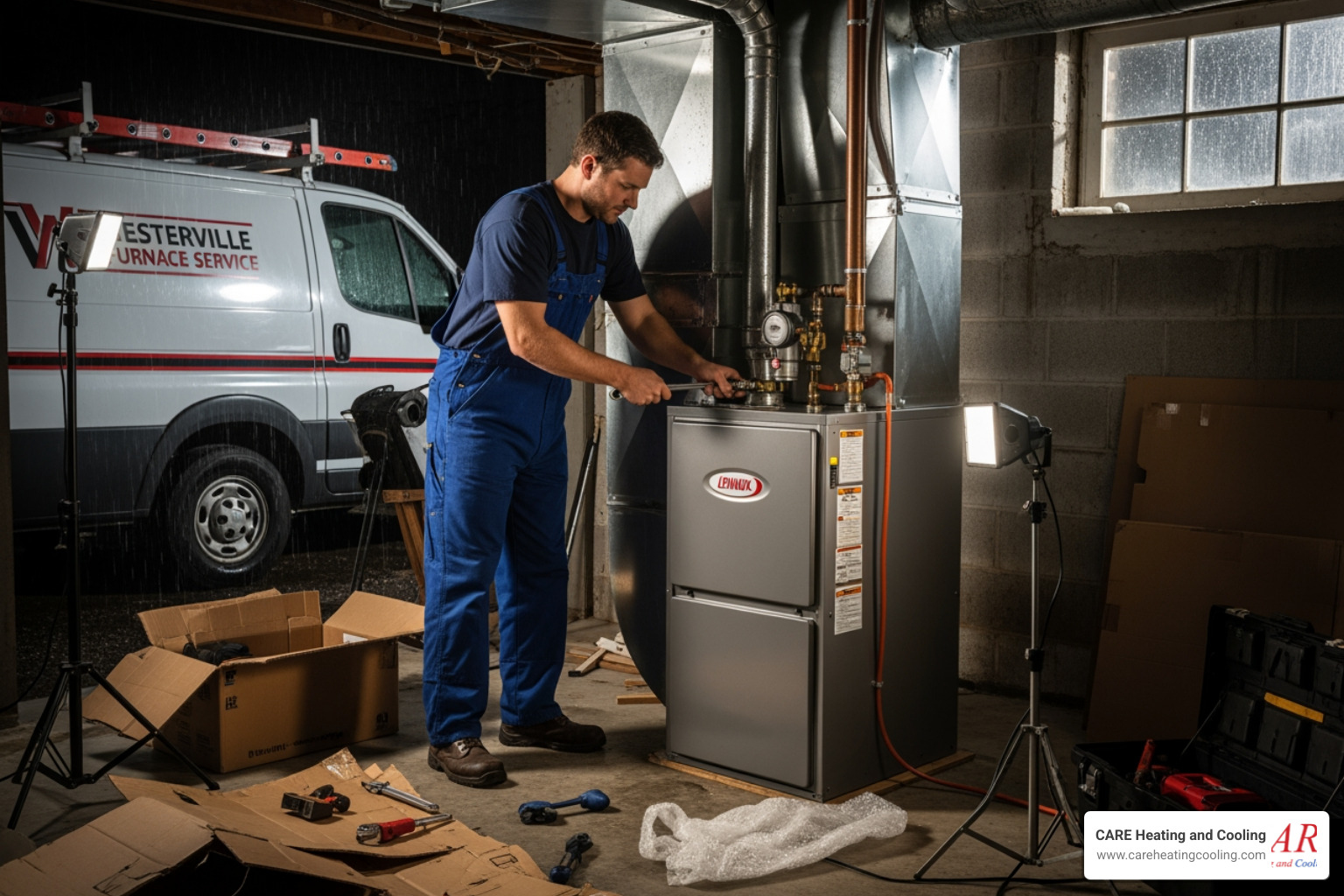 professional technician's van with clear branding - emergency furnace installation westerville professional technician's van with clear branding - emergency furnace installation westerville