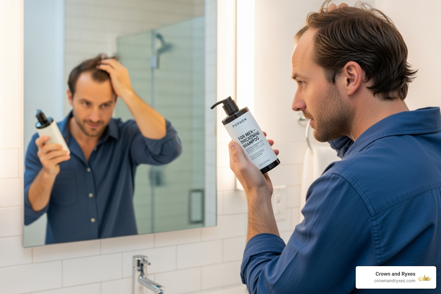 healthy vs clogged follicle - best men's shampoo for receding hairline