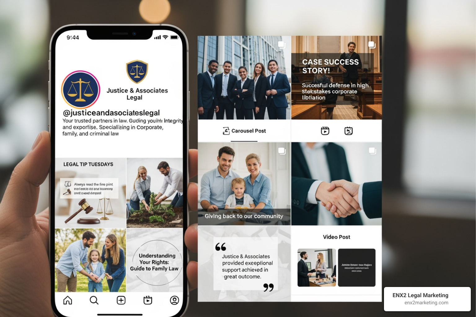 Law firm's Instagram grid - Instagram for lawyers Law firm's Instagram grid - Instagram for lawyers