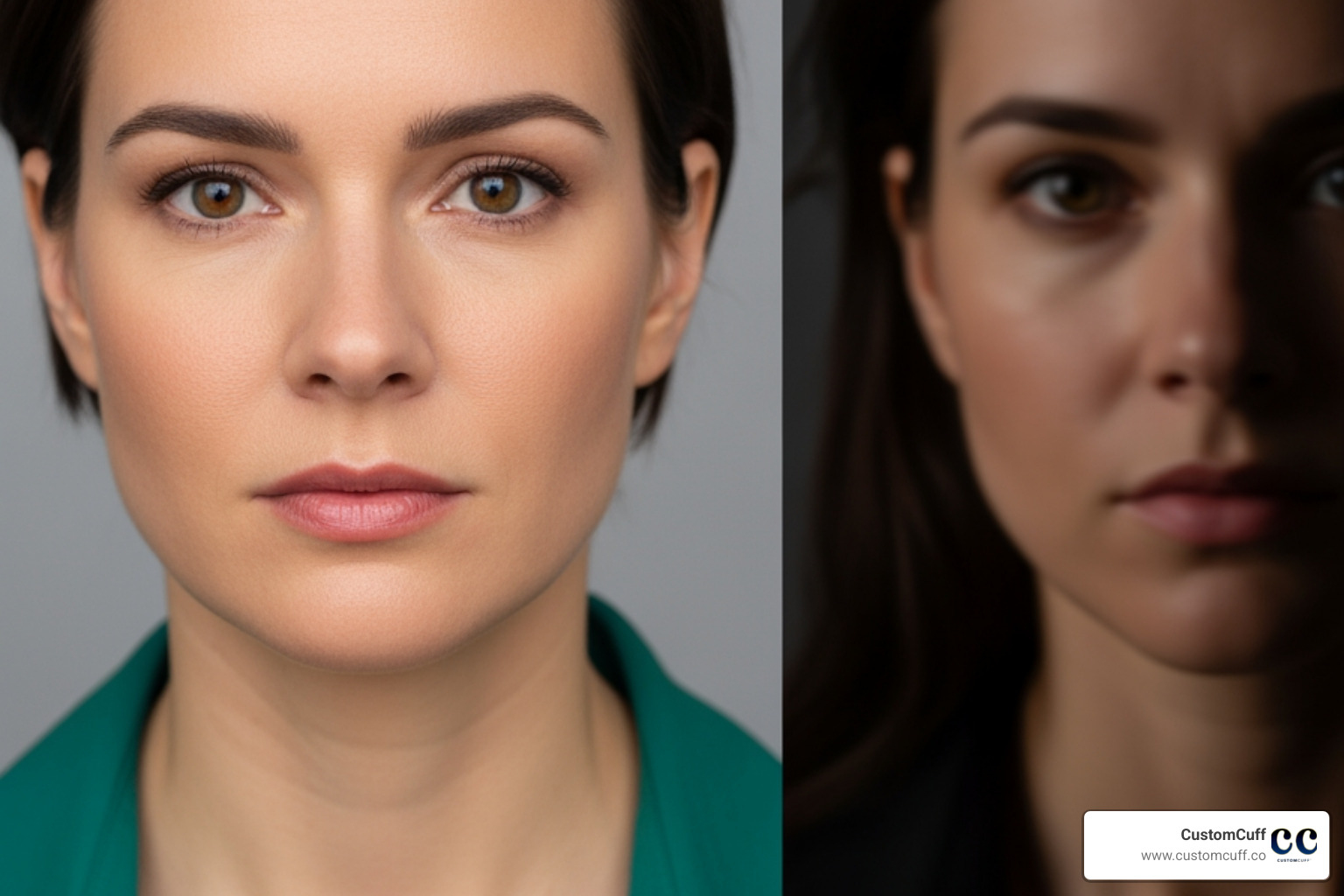 Example of a good vs. bad reference photo for creating a caricature - personalized couple caricature